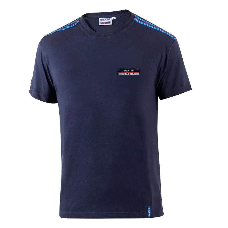 Sparco Martini Racing Top Stripes Kerek Nyakú Póló Utcai Ruházat